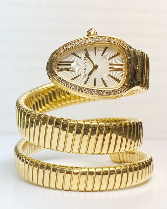 ساعة الافعى الذهبية  bvlgari
